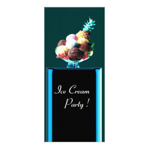 ICE CREAM PARTY - DESERT SHOP,blå röd svart grönt Reklamkort