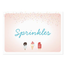 Ice Cream party Dessert Buffet Food Labels