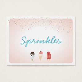 Ice Cream party Dessert Buffet Food Labels Visitkort