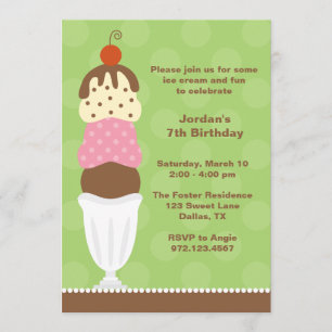 Ice Cream Party-inbjudan Inbjudningar