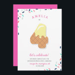 Ice Cream Party Kids Rosa Birthday Inbjudan<br><div class="desc">Din födelsedag inträffar bara gång ett år, så låt oss fira i stil. Åldern spelar ingen roll vid Papprare Co.: Du kan anpassa texten på alla våra unika partiinbjudningar för att inkludera vilken ålder du vill, oavsett om födelsedagsflickan vänder två eller trettiotvå. Våra färgstarka inbjudningar är sprinklade med mycket fantasi...</div>