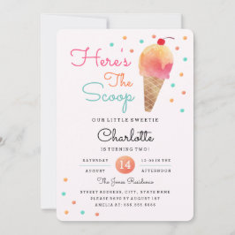 Ice Cream Party Kids Rosa Birthday-inbjudan Inbjudningar