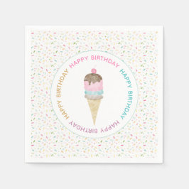 Ice Cream Party Napkins Pappersservett