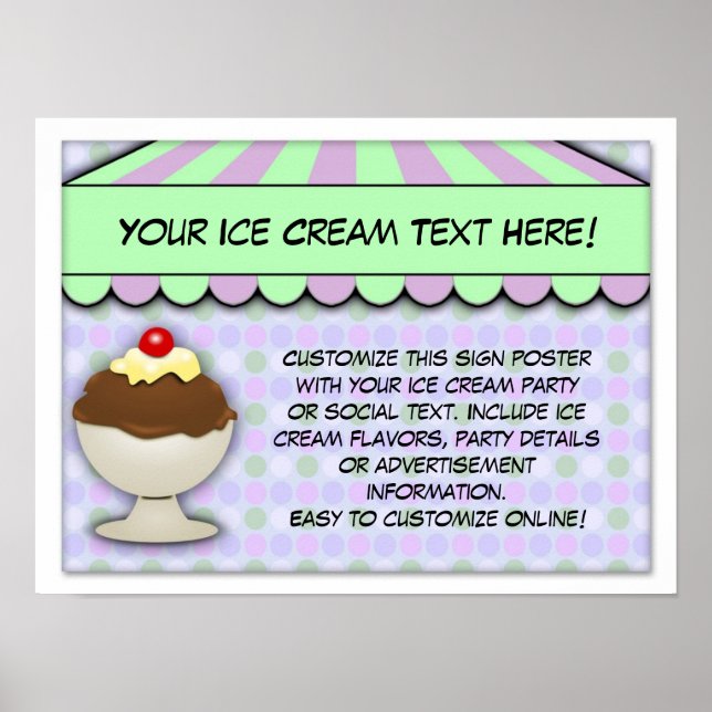 Ice Cream Party, Pastel Sweet Shoppe Poster (Framsidan)