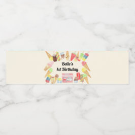 Ice Cream Party Vattenflaska-etikett Vattenflaskor Etikett