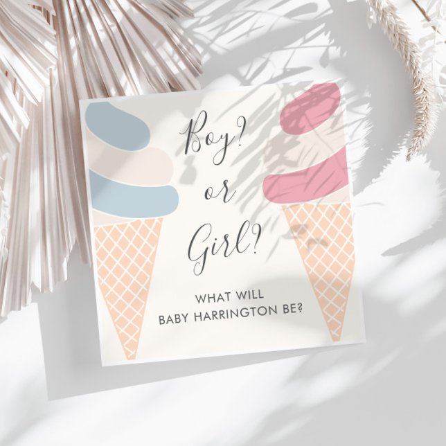 Ice Cream Pastel Boy eller Girl Gender Reveal Pappersservett (Skapare uppladdad)
