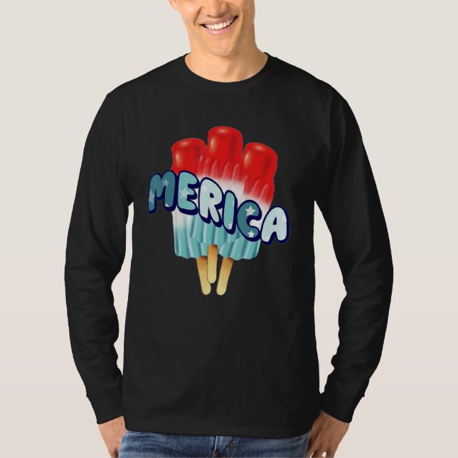 Ice Cream Patriotic  US Flag Merica 4th OF July T Shirt (Framsida)