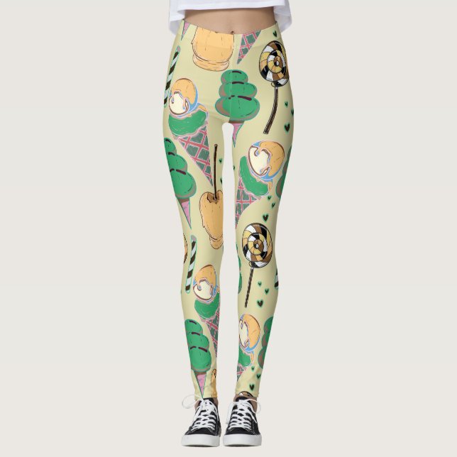 Ice cream pattern | Lollies pattern | lollipop 25 Leggings (Framsida)