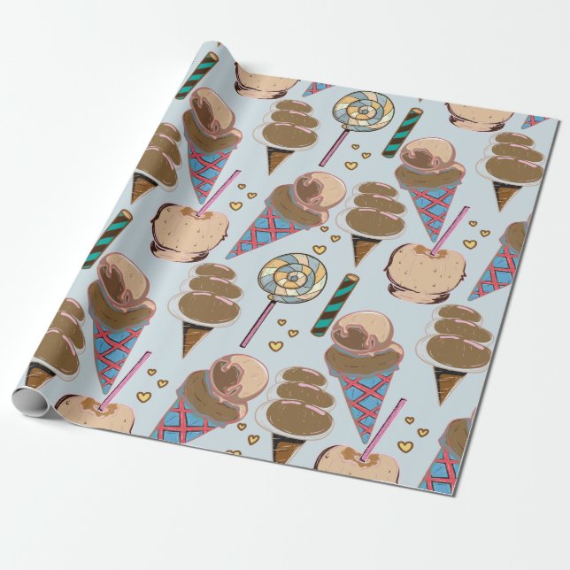 Ice cream pattern | Lollies pattern | lollipop 25 Presentpapper (Utrullad)