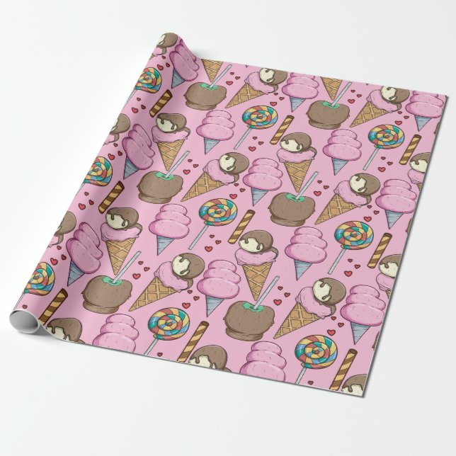 Ice cream pattern | Lollies pattern | lollipop 26 Presentpapper (Utrullad)