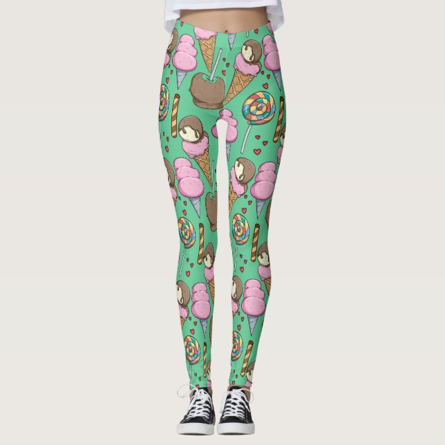 Ice cream pattern | Lollies pattern | lollipop 29 Leggings (Framsida)