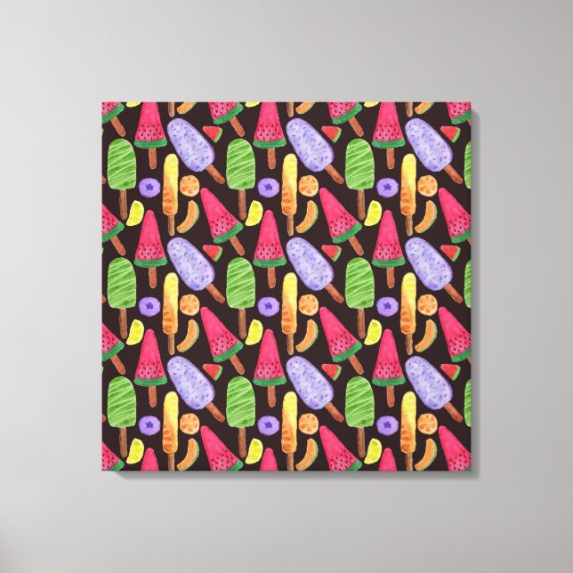 Ice cream pattern | Lollies pattern | lollipop 4 Canvastryck (Framsida)