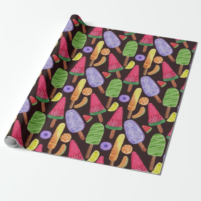 Ice cream pattern | Lollies pattern | lollipop 4 Presentpapper (Utrullad)