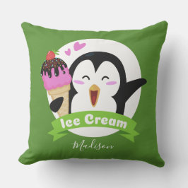 Ice Cream Penguin, användarnamn och färg dekorativ Kudde