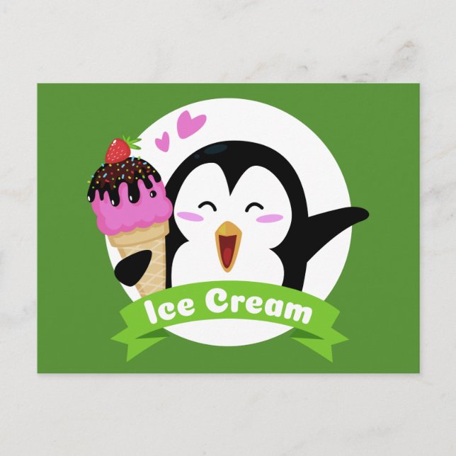 Ice Cream Penguin-vykort Vykort (Framsida)