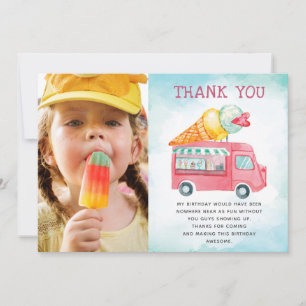 Ice Cream Photo Birthday Tack Kort