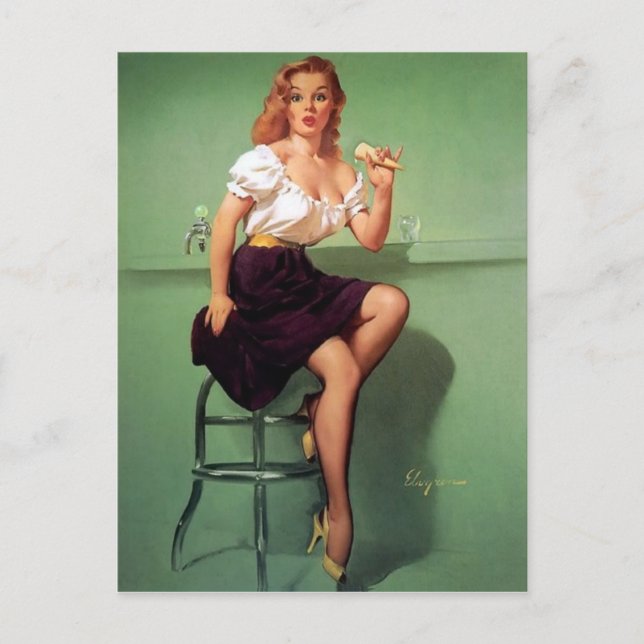 Ice Cream Pin Up Vykort (Framsida)