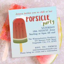 Ice Cream Popsicle Party Girl Birthday-inbjudan