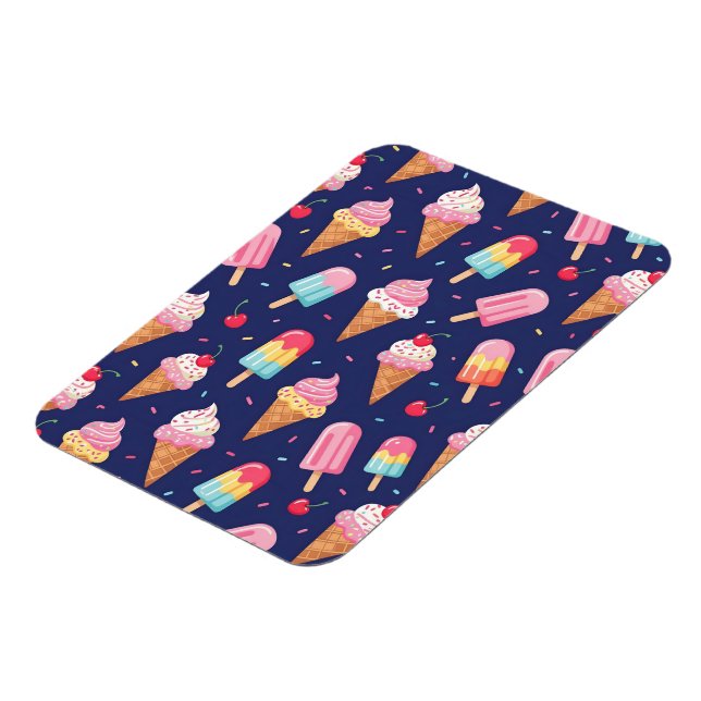 Ice cream, popsicles and cherries pattern magnet (Vänstra Sidan)