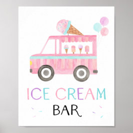 Ice Cream Pub Birthday-tecken Poster
