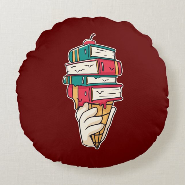 Ice Cream Pun Rund Kudde (Framsidan)