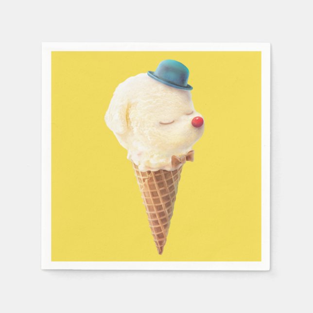 Ice Cream Puppy - Söt och kyl Pappersservett (Framsidan)