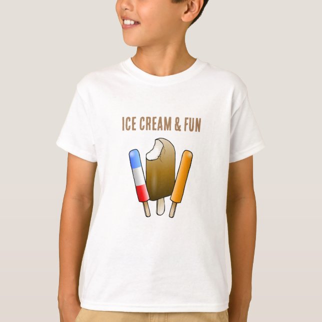 Ice Cream & Roligt Birthday T Shirt (Framsida)