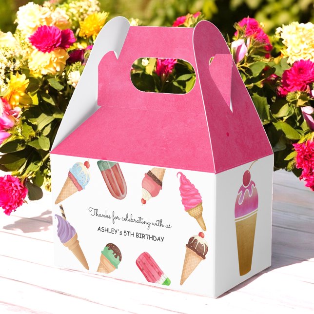 Ice Cream Rosa Blue Brown Food Popsicle-favoritbox Presentaskar (Skapare uppladdad)
