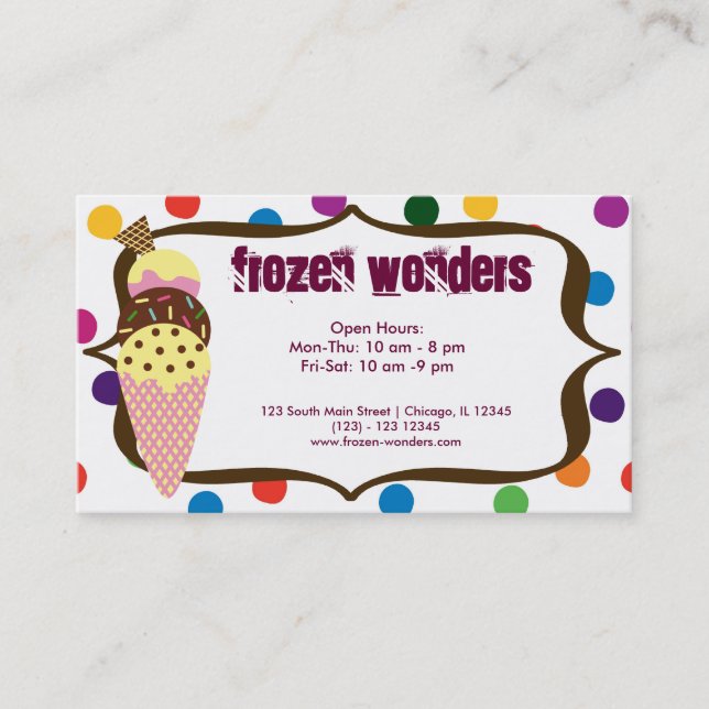 Ice Cream salon Visitkort (Framsida)