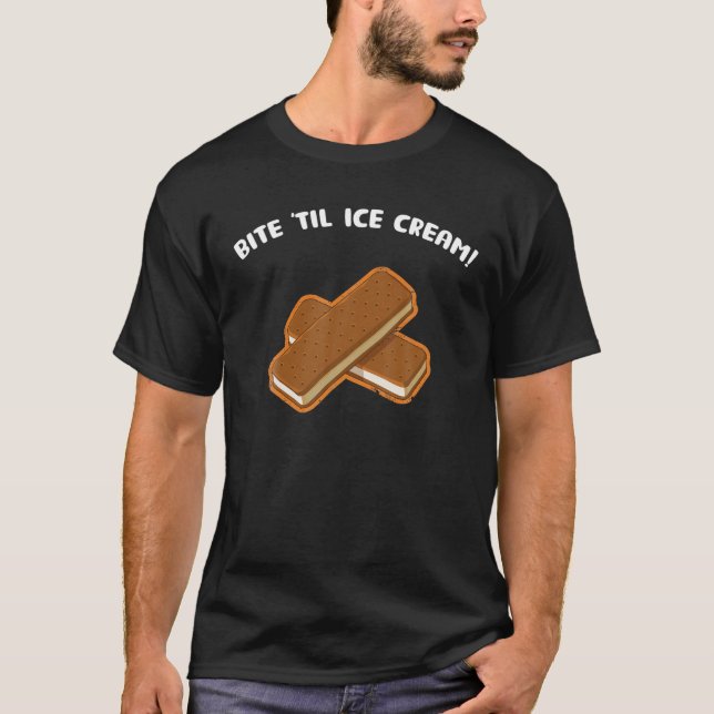 Ice Cream Sandwich Funny Bita T Shirt (Framsida)