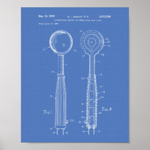 Ice Cream Scoop 1970 Patent Art Blueprint Poster