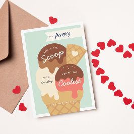 Ice Cream Scoop Classroom Valentine Day Card Inbjudningar