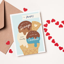 Ice Cream Scoop Classroom Valentine Day Card Inbjudningar