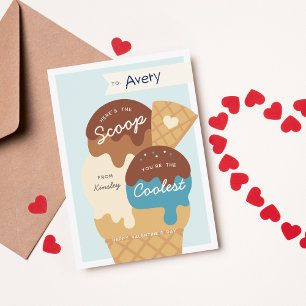 Ice Cream Scoop Classroom Valentine Day Card Inbjudningar