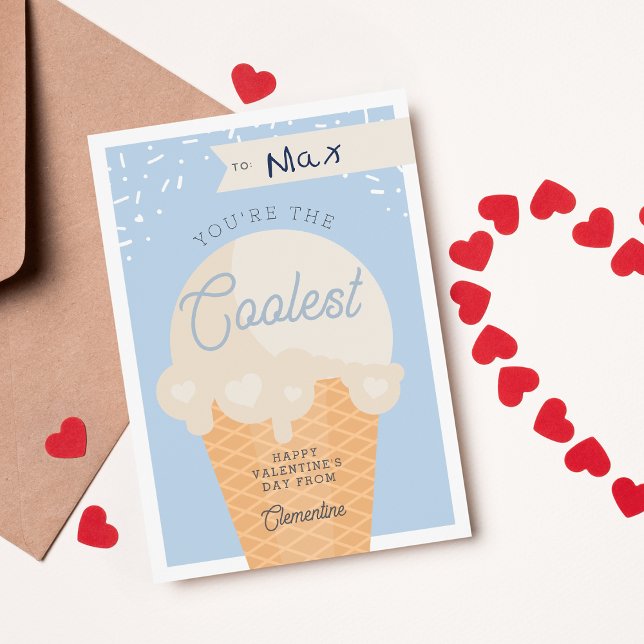 Ice Cream Scoop Classroom Valentine's Day Card Inbjudningar (Skapare uppladdad)