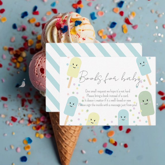 Ice Cream Scoop Confetti Bokar for Baby Shower Tilläggskort (Skapare uppladdad)