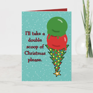 Ice Cream Scoop Julgran Helgdag Card Helgkort