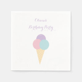 Ice Cream Scoop Pastel Colorful födelsedagsfest Pappersservett
