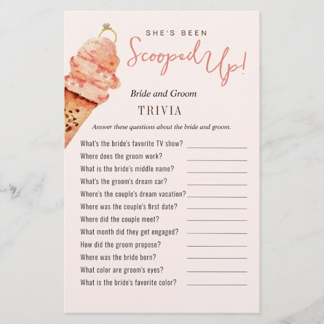 Ice Cream Scooped up Trivia Shower-spel (Framsida)