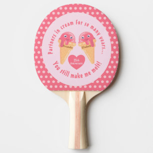 Ice Cream Scoops Cute Romantic Valentine Day Pingisracket