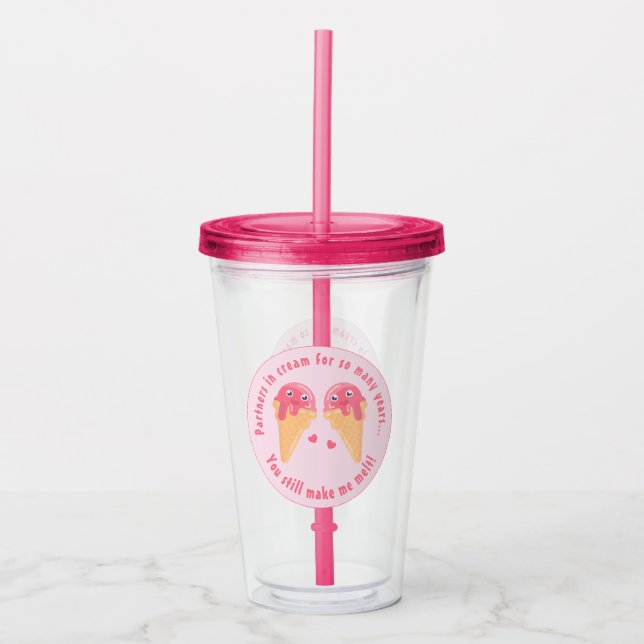 Ice Cream Scoops Cute Romantic Valentine Day Take Away Mugg (Framsida)