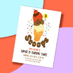 Ice Cream Scoops Kids 3rd Birthday Party Inbjudan<br><div class="desc">Anpassa 3-skottårsinbjudan för att få en tjej eller pojke att gå tre. Inbjudan till flicka eller pojke på 3-årsdagen party. Neutralt färg för pojkens eller flickans tredje födelsedag party. Abstrakt kongrafik på baksidan.</div>