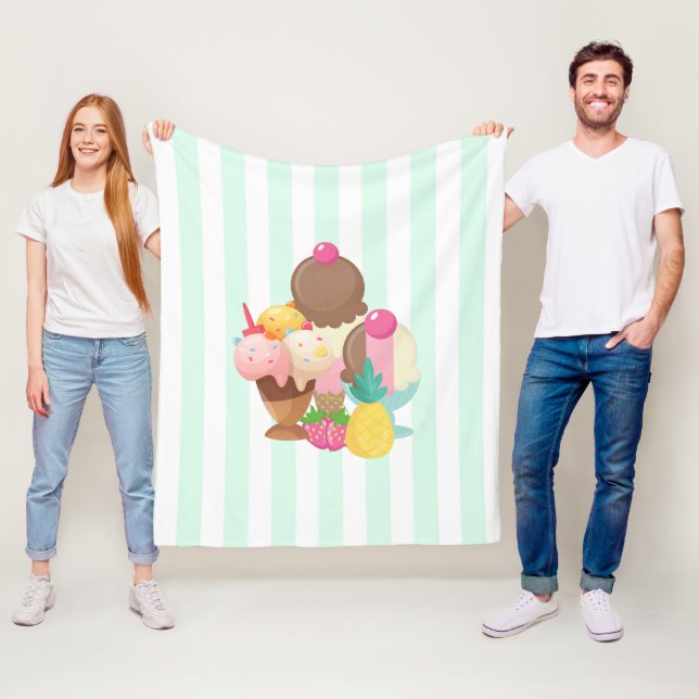 Ice Cream Scoops med Sprinkles Fleecefilt (På plats)
