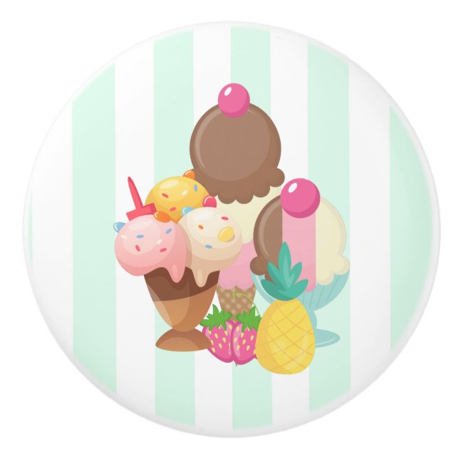 Ice Cream Scoops med Sprinkles Knopp (Framsidan)