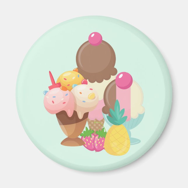Ice Cream Scoops med Sprinkles Magnet (Framsidan)