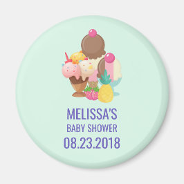 Ice Cream Scoops with Sprinkles Baby Shower Magnet