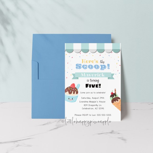 Ice Cream Shop Birthday-inbjudan Inbjudningar (Skapare uppladdad)