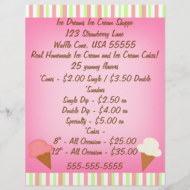 Ice Cream Shop Business Flyer (Framsidan)