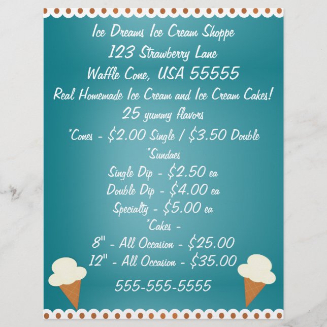 Ice Cream Shop Business Flyer (Framsidan)