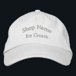 Ice Cream Shop Namn Embroized Hat Broderad Keps<br><div class="desc">Lägg till namn i den här broderade solljus-butiken med.</div>